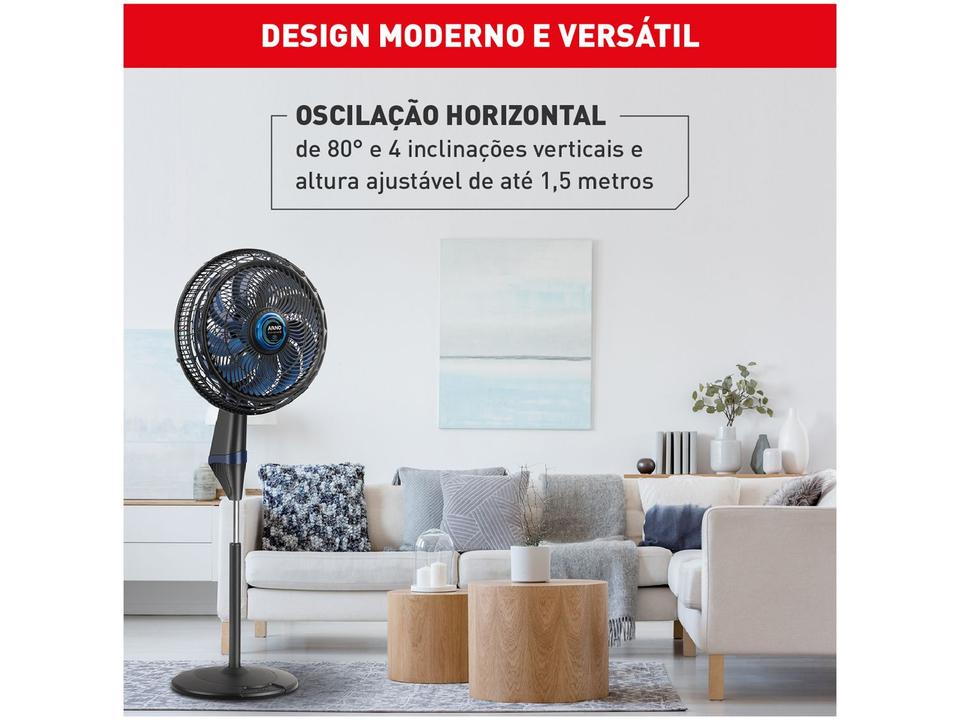 Ventilador de Coluna Arno X-Treme 9 Repelente VE95 40cm 9 Pás 3 Velocidades Preto e Azul Escuro 2720017499 - 7