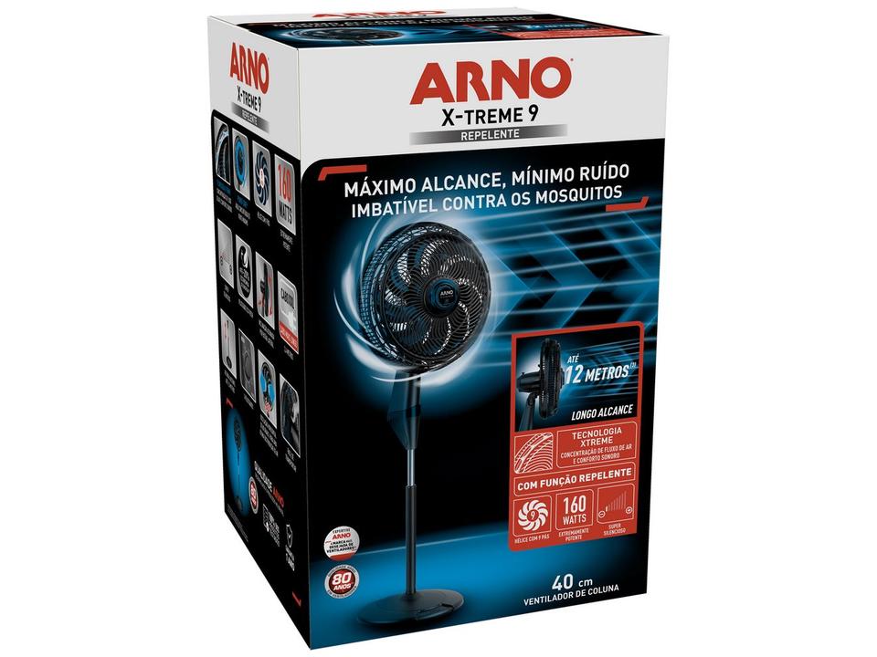 Ventilador de Coluna Arno X-Treme 9 Repelente VE95 40cm 9 Pás 3 Velocidades Preto e Azul Escuro 2720017499 - 9