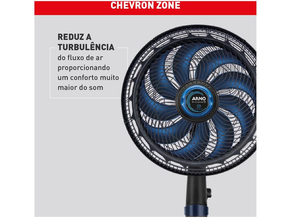 Ventilador de Coluna Arno X-Treme 9 Repelente VE95 40cm 9 Pás 3 Velocidades Preto e Azul Escuro 2720017499 - 5