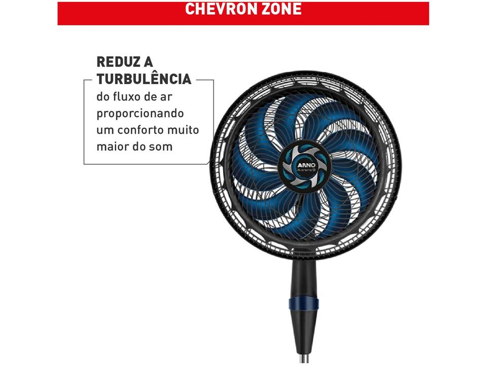 Ventilador de Coluna Arno X-Treme 9 VE9C 40cm 9 Pás 3 Velocidades Preto e Azul Escuro 2720018338 - 4