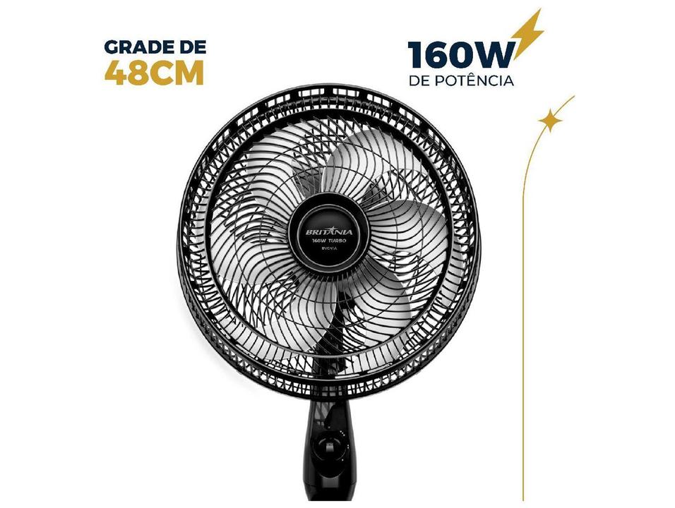 Ventilador de Coluna Britânia BVC41A 48cm 6 Pás 3 Velocidades Preto - 4