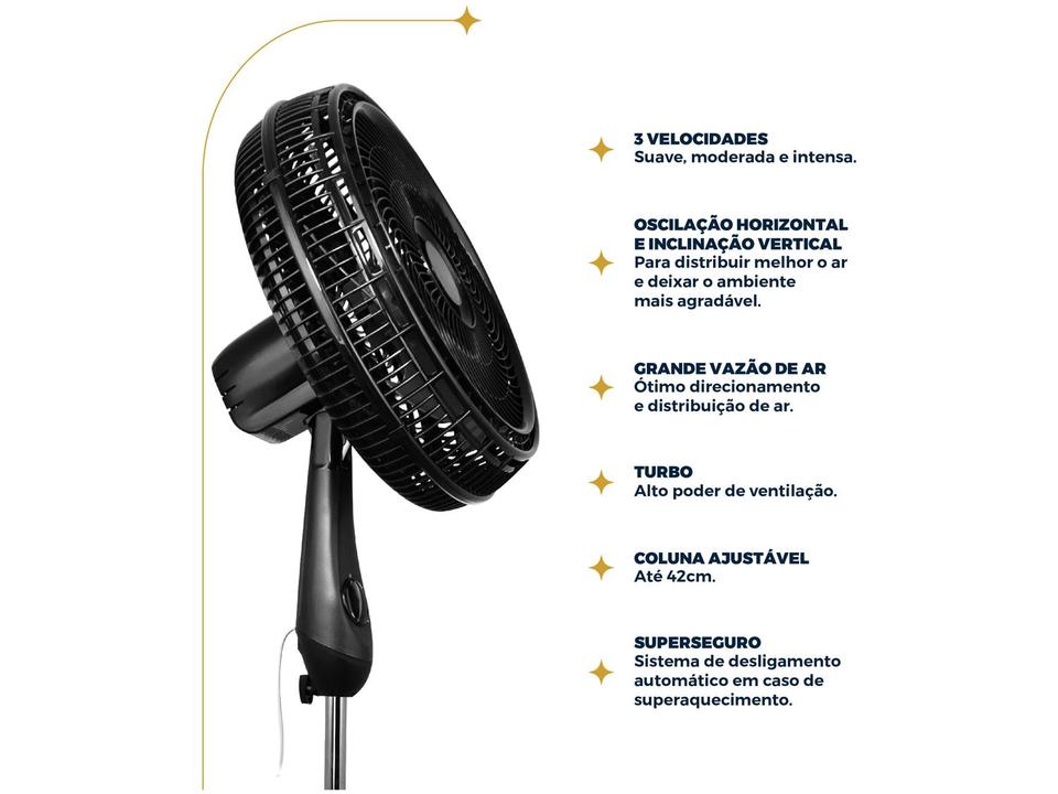 Ventilador de Coluna Britânia BVT450 40cm 6 Pás 3 Velocidades Preto - 3