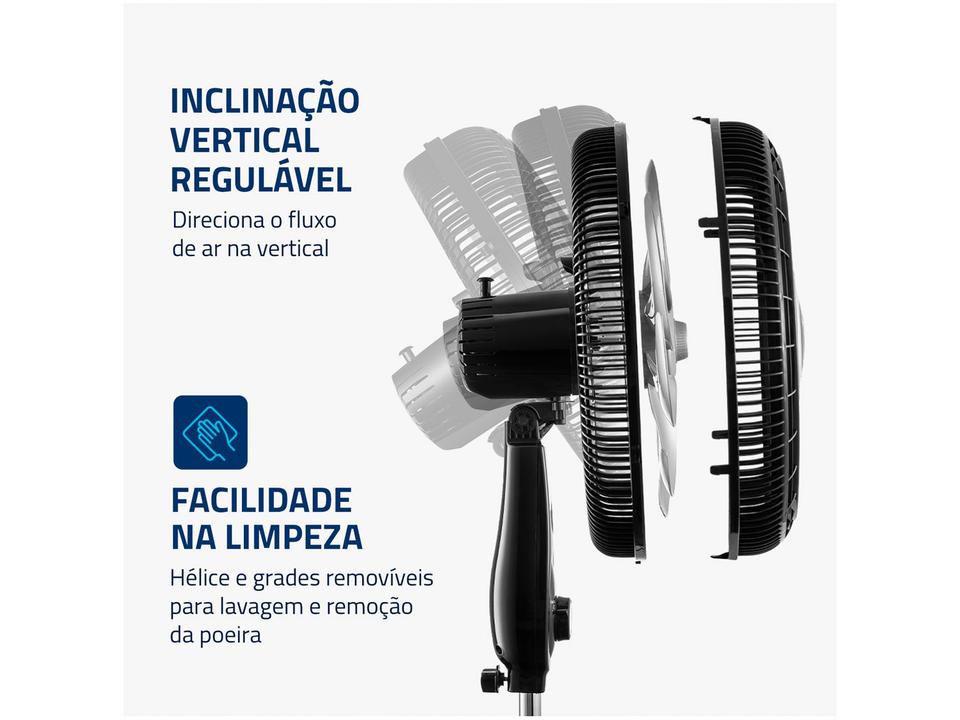 Ventilador de Coluna Mondial Super Power VSP-40C-NB 40cm 6 Pás 3 Velocidades Preto - 4
