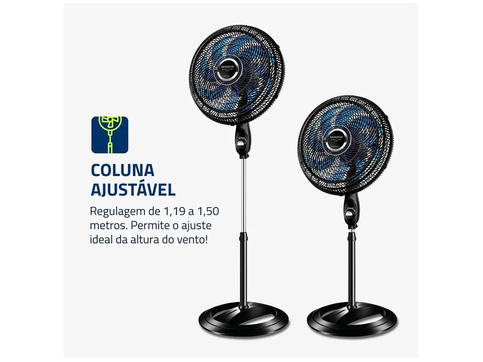 Ventilador de Coluna Mondial Super Turbo VTX-40C-Crystal 40cm 8 Pás 3 Velocidades Preto - 3