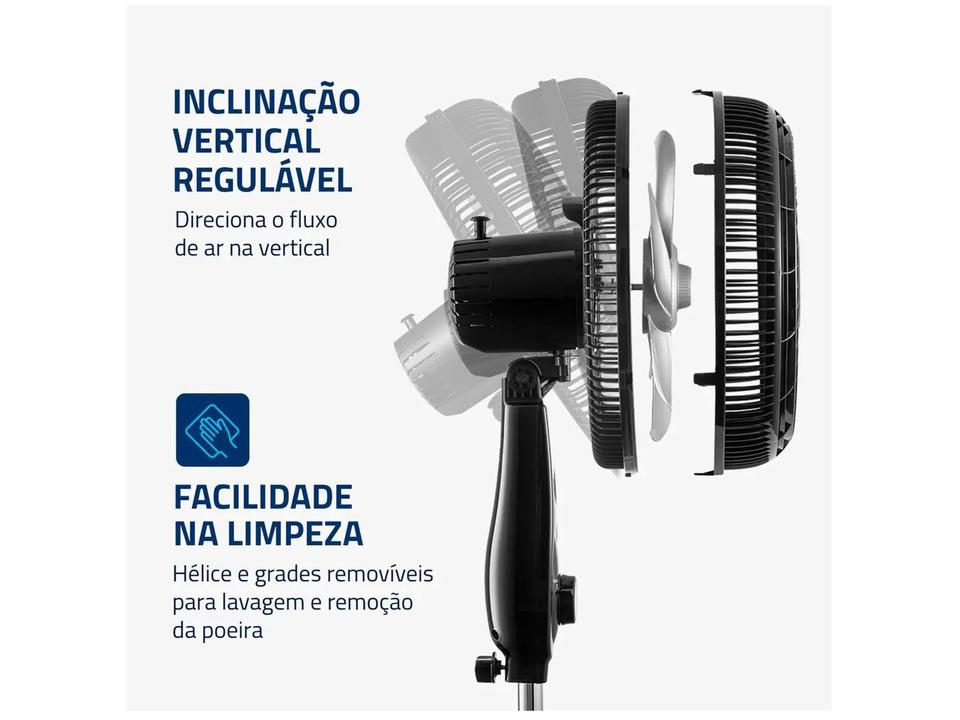Ventilador de Coluna Mondial Turbo NVT-40C-8P-B 40cm 8 Pás 3 Velocidades Preto e Prata - 4