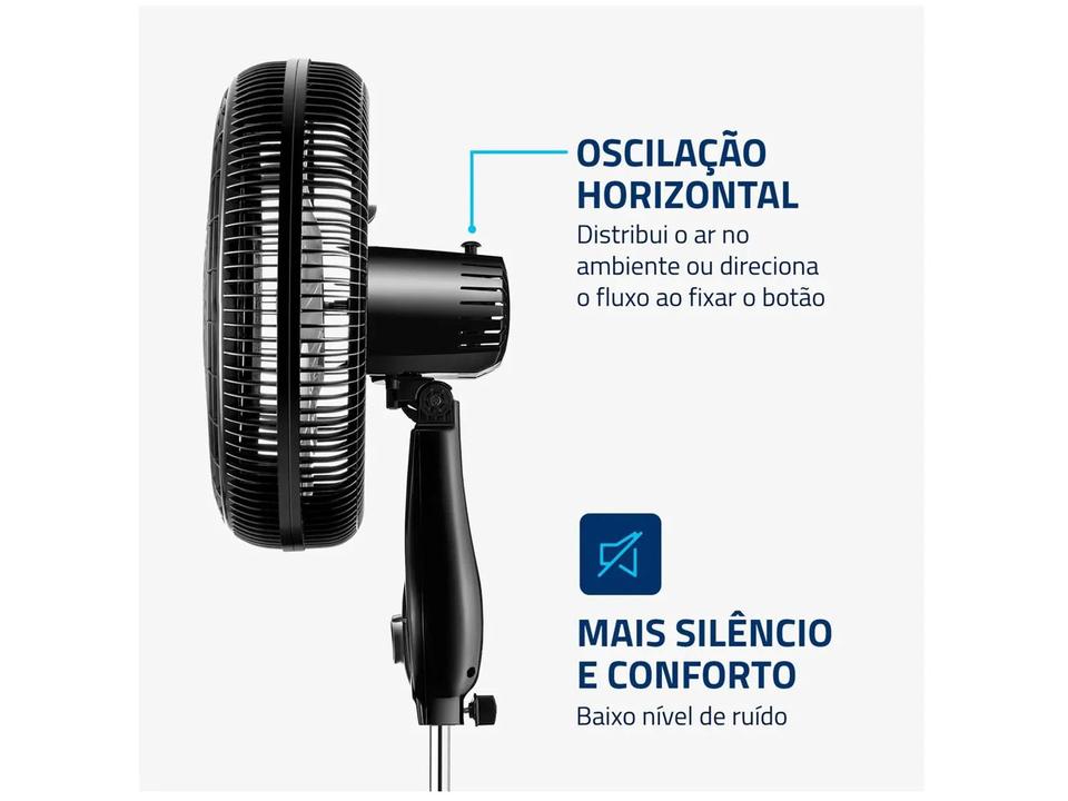 Ventilador de Coluna Mondial Turbo NVT-40C-8P-B 40cm 8 Pás 3 Velocidades Preto e Prata - 5
