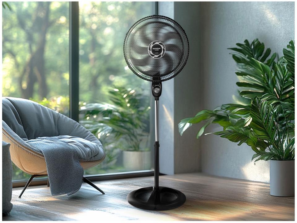 Ventilador de Coluna Mondial Turbo NVT-40C-8P-B 40cm 8 Pás 3 Velocidades Preto e Prata - 1