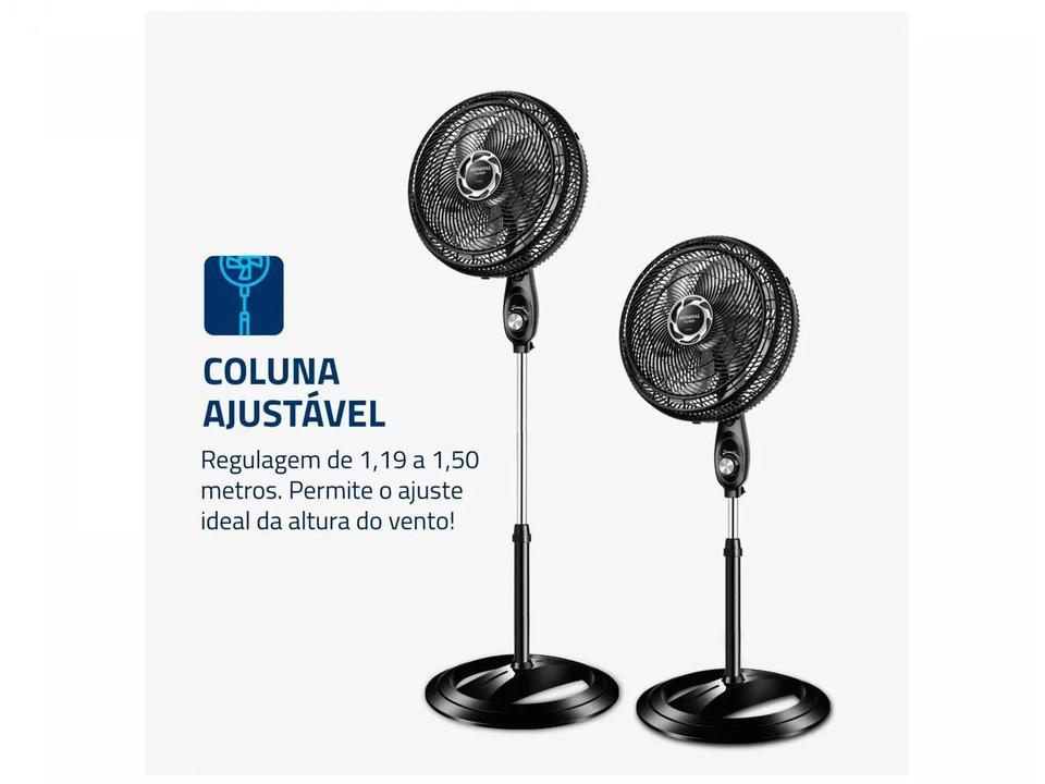 Ventilador de Coluna Mondial Turbo NVT-40C-8P-B 40cm 8 Pás 3 Velocidades Preto e Prata - 3