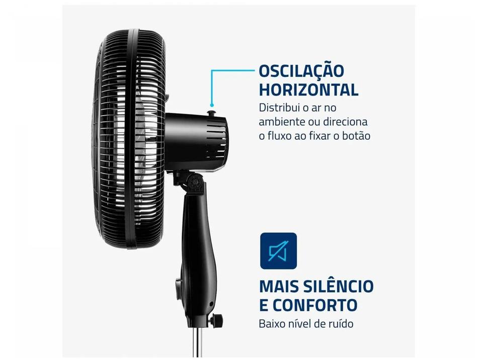 Ventilador de Coluna Mondial Turbo NVT-40C-8P-B 40cm 8 Pás 3 Velocidades Preto e Prata - 5