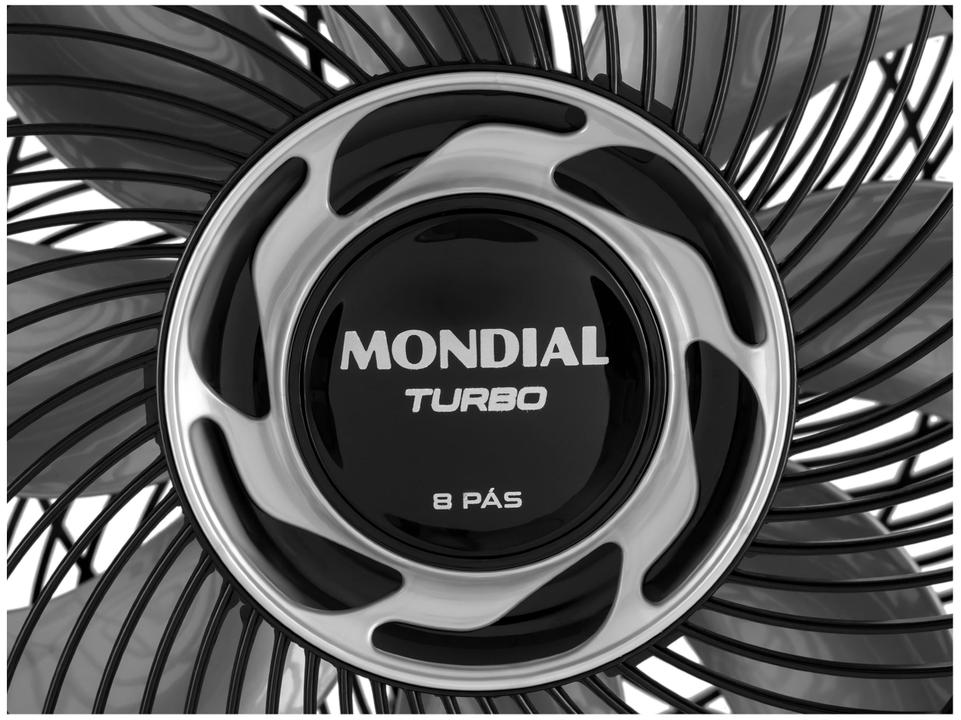 Ventilador de Coluna Mondial Turbo NVT-40C-8P-B 40cm 8 Pás 3 Velocidades Preto e Prata - 11