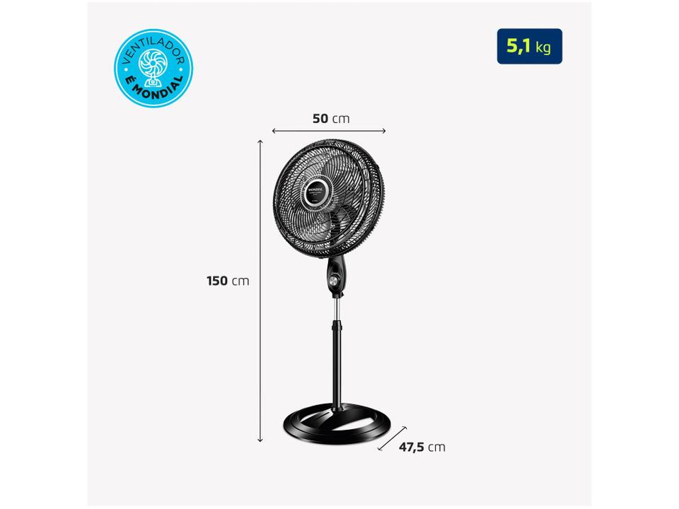 Ventilador de Coluna Mondial VTX-40C-8P 40cm 3 Velocidades - 7