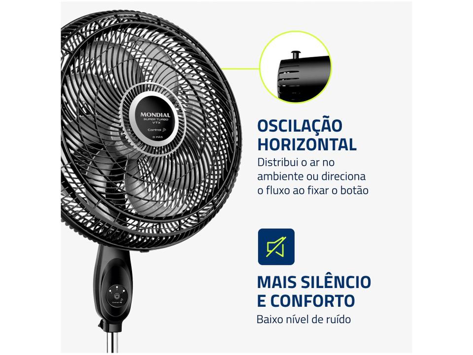 Ventilador de Coluna Mondial VTX-40C-8P-CR 40cm - 6