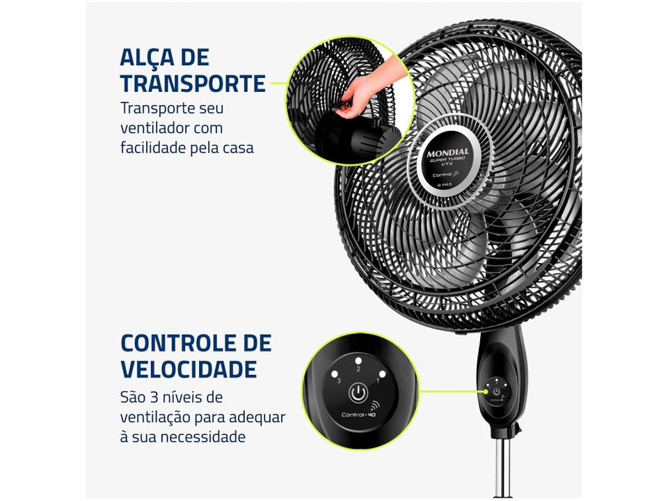 Ventilador de Coluna Mondial VTX-40C-8P-CR 40cm - 7