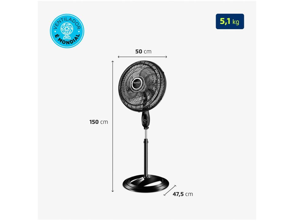 Ventilador de Coluna Mondial VTX-40C-8P-CR 40cm - 8