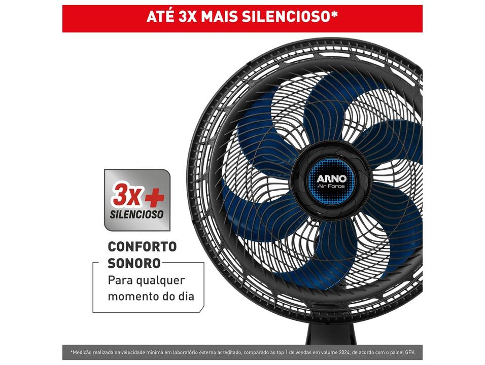 Ventilador de Mesa Arno Air Force VA46 40cm 6 Pás 3 Velocidades Preto e Azul Escuro 2720018896 - 1