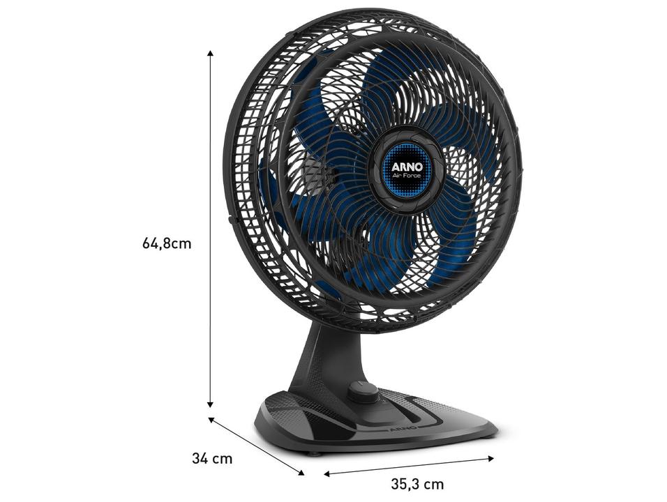 Ventilador de Mesa Arno Air Force VA46 40cm 6 Pás 3 Velocidades Preto e Azul Escuro 2720018897 - 9