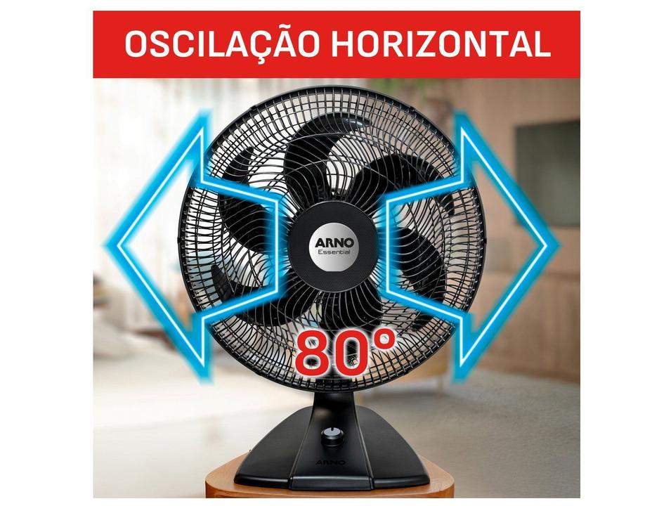 Ventilador de Mesa Arno Essential VE2E 40cm 6 Pás 3 Velocidades Preto - 6