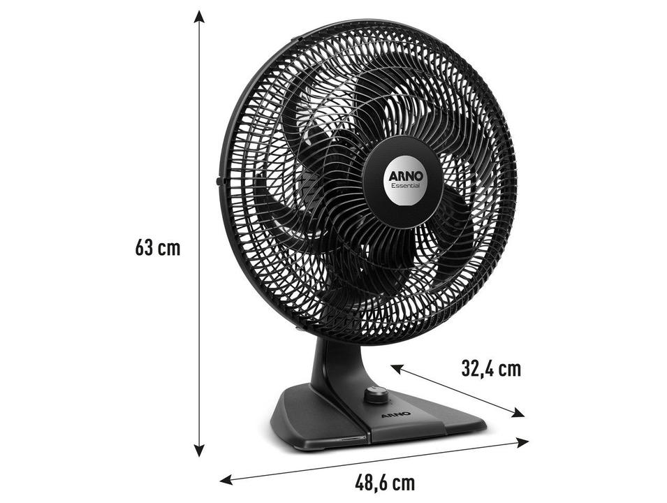 Ventilador de Mesa Arno Essential VE2E 40cm 6 Pás 3 Velocidades Preto - 9