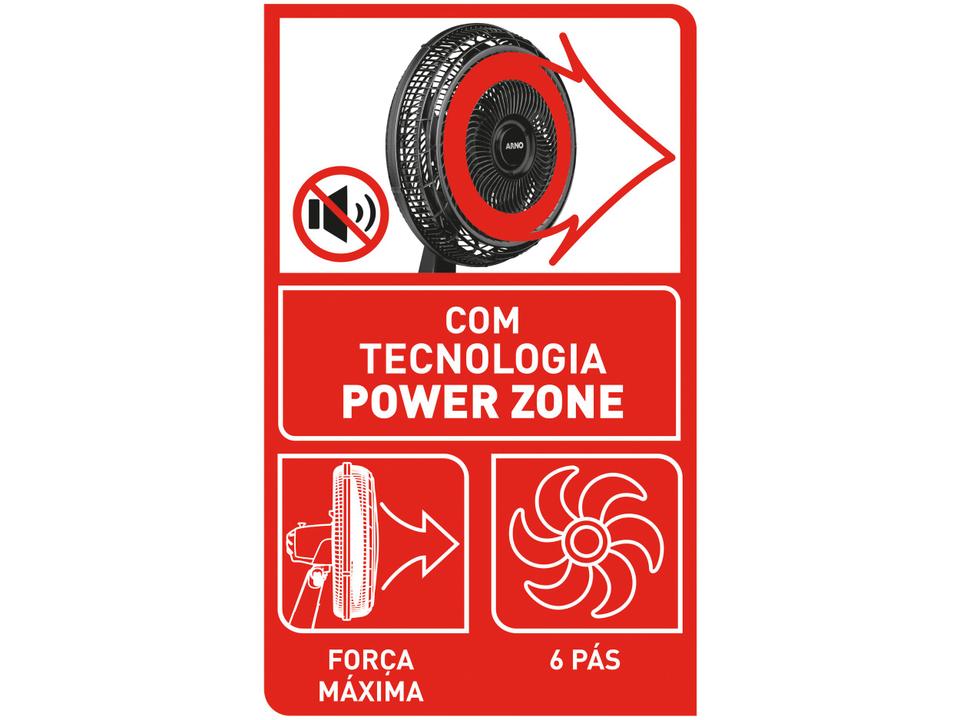 Ventilador de Mesa Arno VF49 Turbo Force - 40cm 3 Velocidades - 110 V - 18