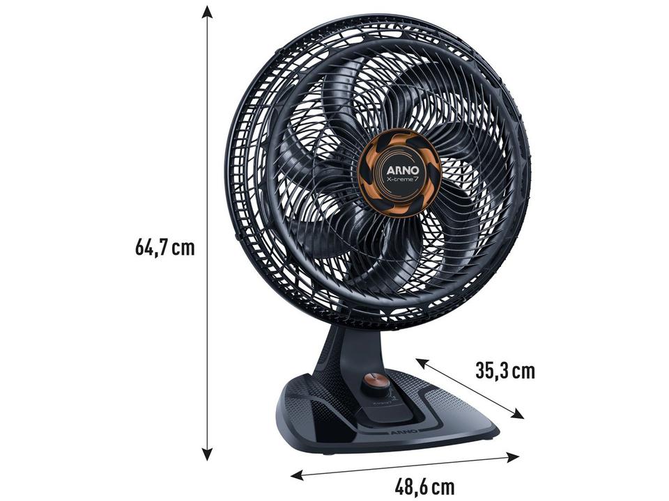 Ventilador de Mesa Arno X-Treme 7 40cm 7 Pás 3 Velocidades Cinza e Cobre - 11