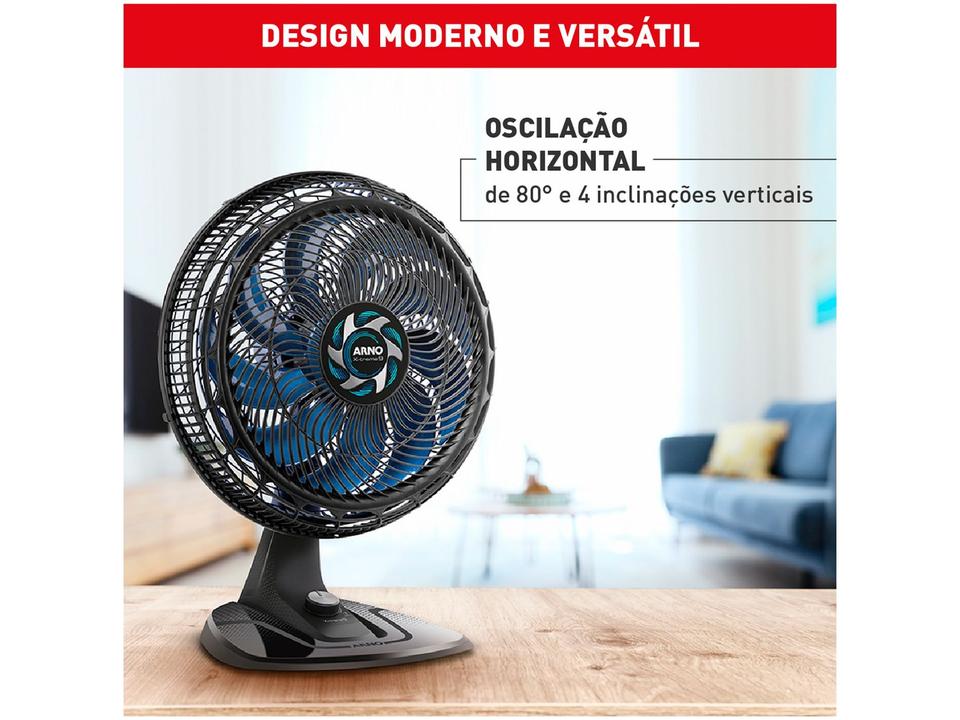 Ventilador de Mesa Arno X-Treme 9 VE90 40cm 9 Pás 3 Velocidades Preto e Azul Escuro 2720017485 - 7