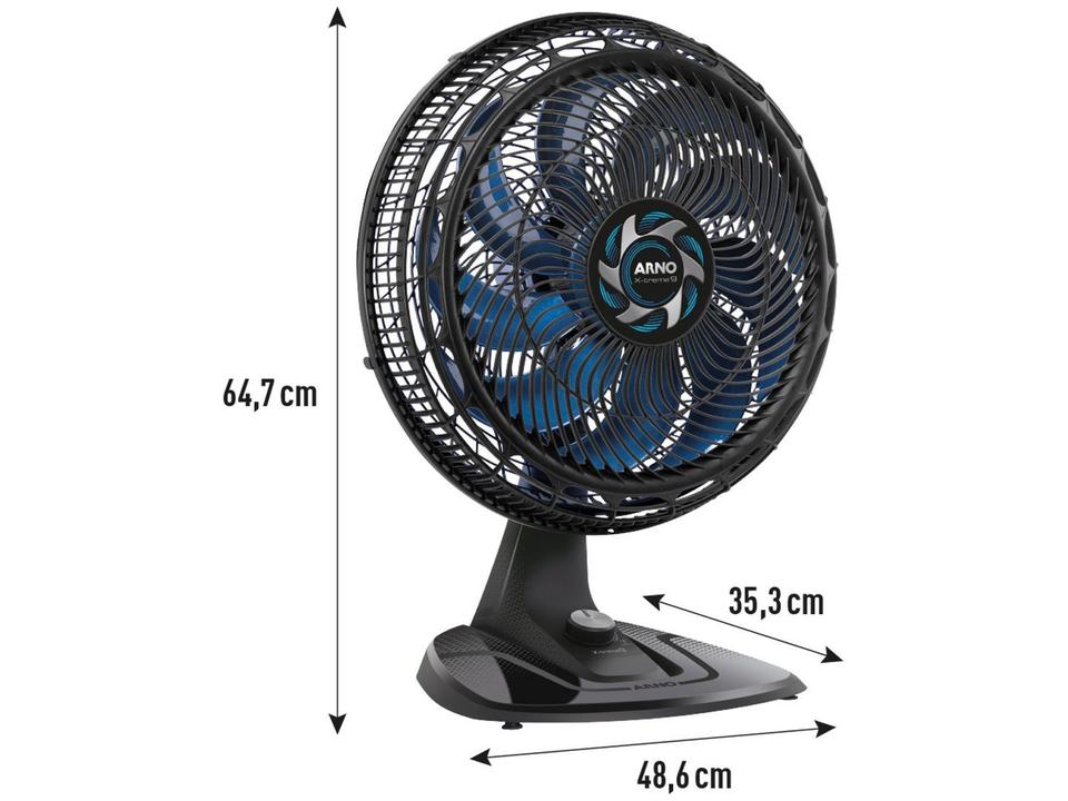 Ventilador de Mesa Arno X-Treme 9 VE90 40cm 9 Pás 3 Velocidades Preto e Azul Escuro 2720017485 - 8