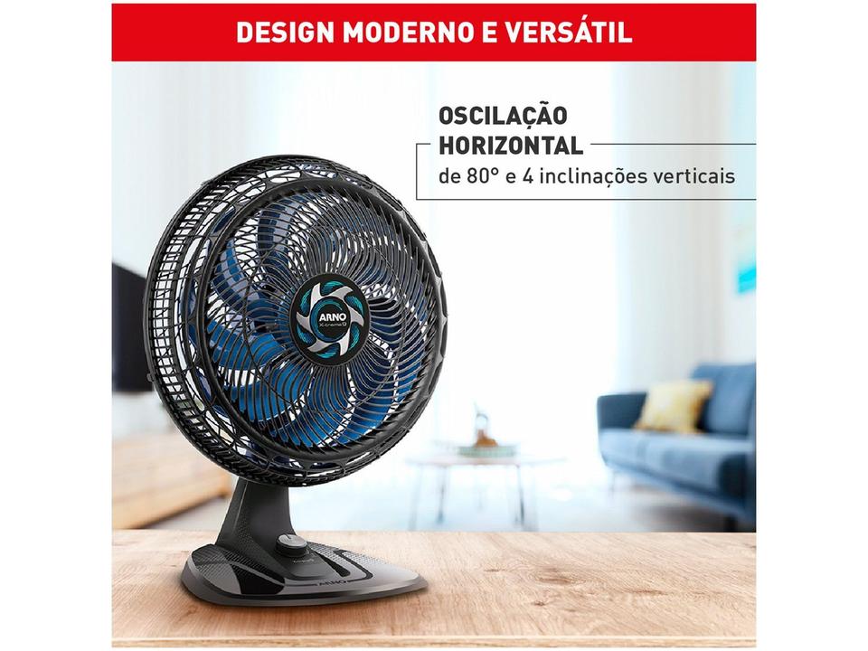 Ventilador de Mesa Arno X-Treme 9 VE90 40cm 9 Pás 3 Velocidades Preto e Azul Escuro 2720017486 - 7