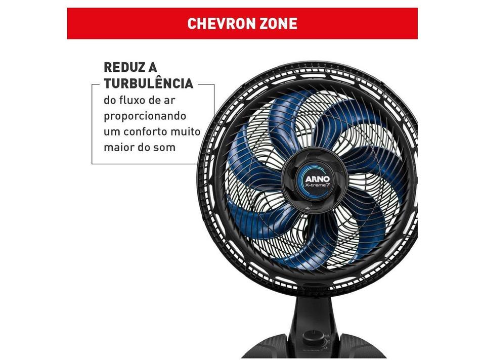 Ventilador de Mesa Arno X-Treme VE70 40cm 7 Pás 3 Velocidades Preto e Azul Escuro - 3