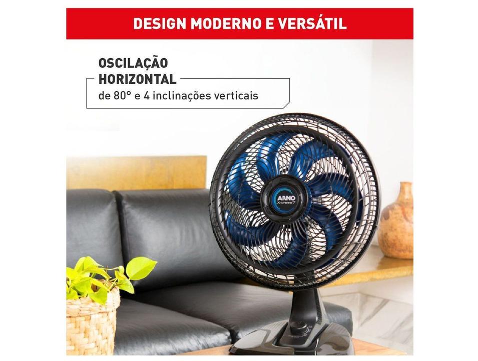 Ventilador de Mesa Arno X-Treme VE70 40cm 7 Pás 3 Velocidades Preto e Azul Escuro - 6