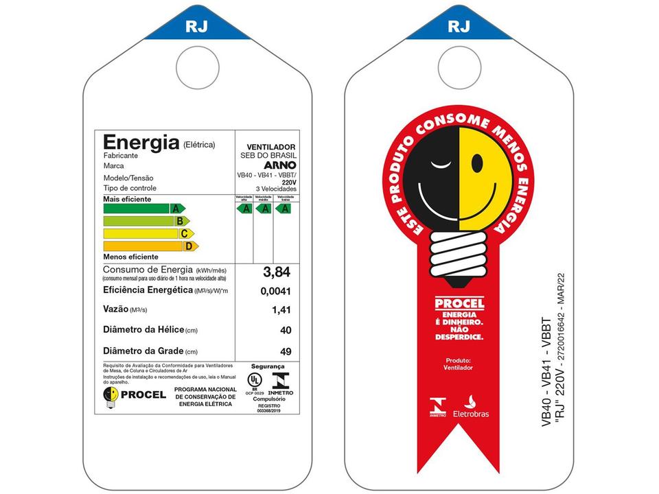 Ventilador de Mesa Arno Xtreme Force Breeze VB40 - 11