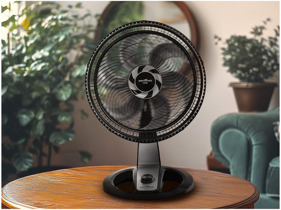 Ventilador de Mesa Britânia BVT410 Turbo 47,5cm 6 Pás 3 Velocidades Preto e Cinza - 1