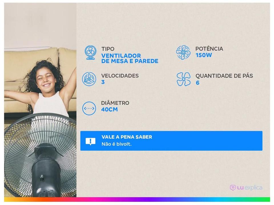 Ventilador de Mesa Britânia Maxx Force BVT400 40cm 6 Pás 3 Velocidades Preto - 1