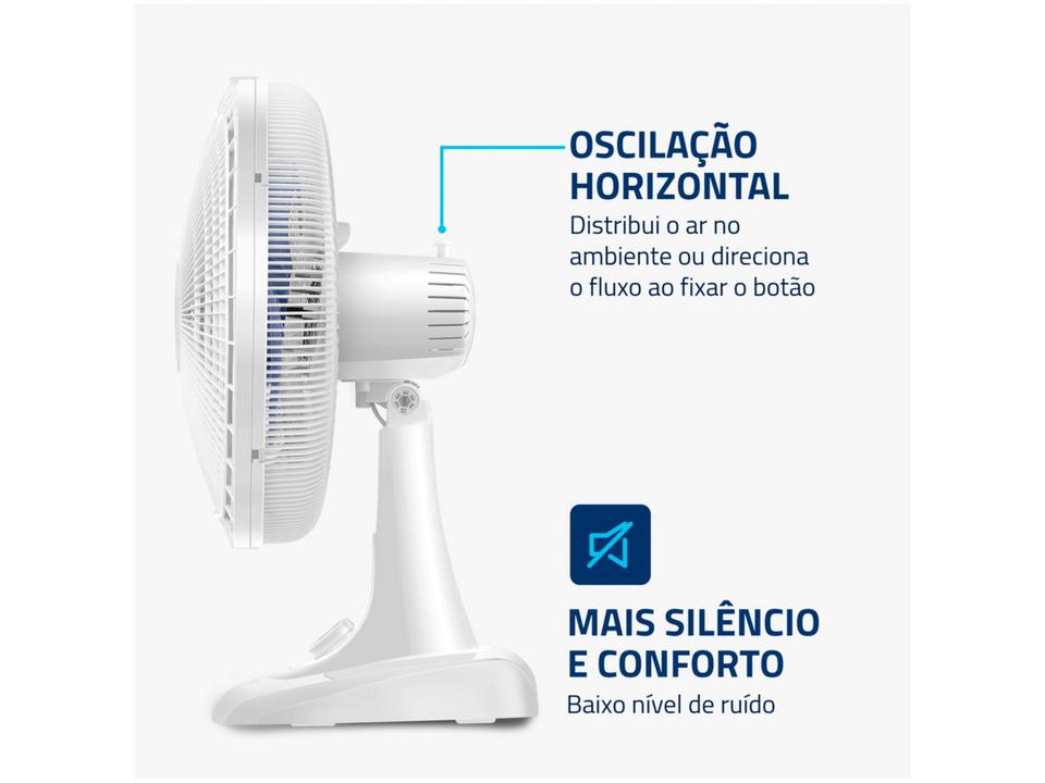 Ventilador de Mesa Mondial Super Power VSP-40-W 40cm 6 Pás 3 Velocidades Branco e Azul - 5