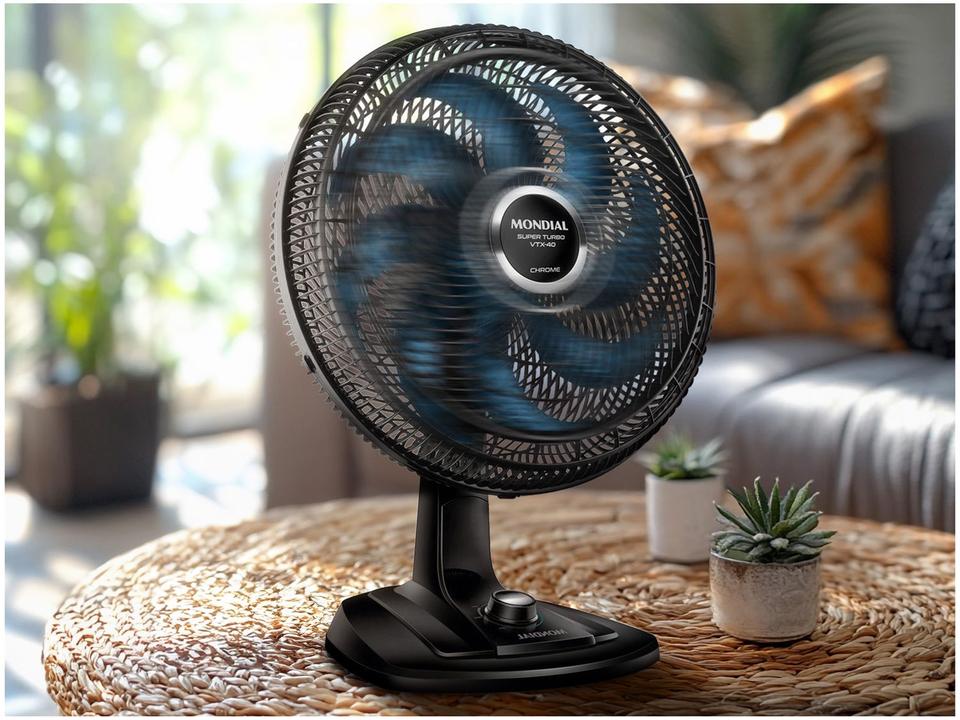 Ventilador de Mesa Mondial Super Turbo VTX-40 Chrome 40cm 8 Pás 3 Velocidades - 2