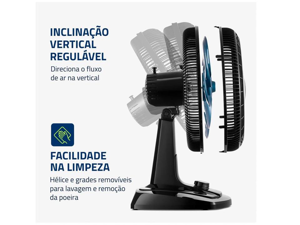 Ventilador de Mesa Mondial Super Turbo VTX-40 Chrome 40cm 8 Pás 3 Velocidades - 4