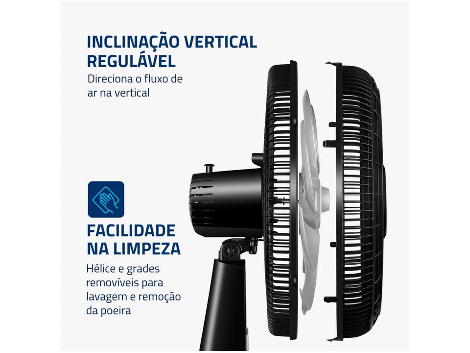 Ventilador de Mesa Mondial Turbo NVT-40-8P-B 40cm 8 Pás 3 Velocidades Preto e Prata - 2