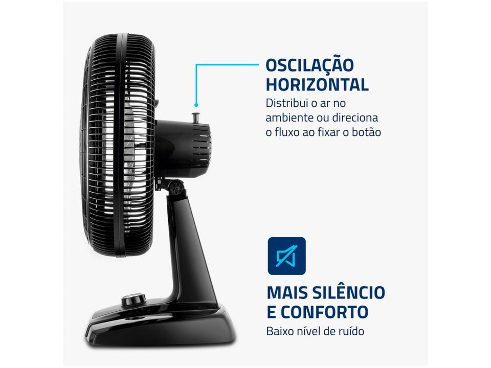 Ventilador de Mesa Mondial Turbo NVT-40-8P-B 40cm 8 Pás 3 Velocidades Preto e Prata - 3