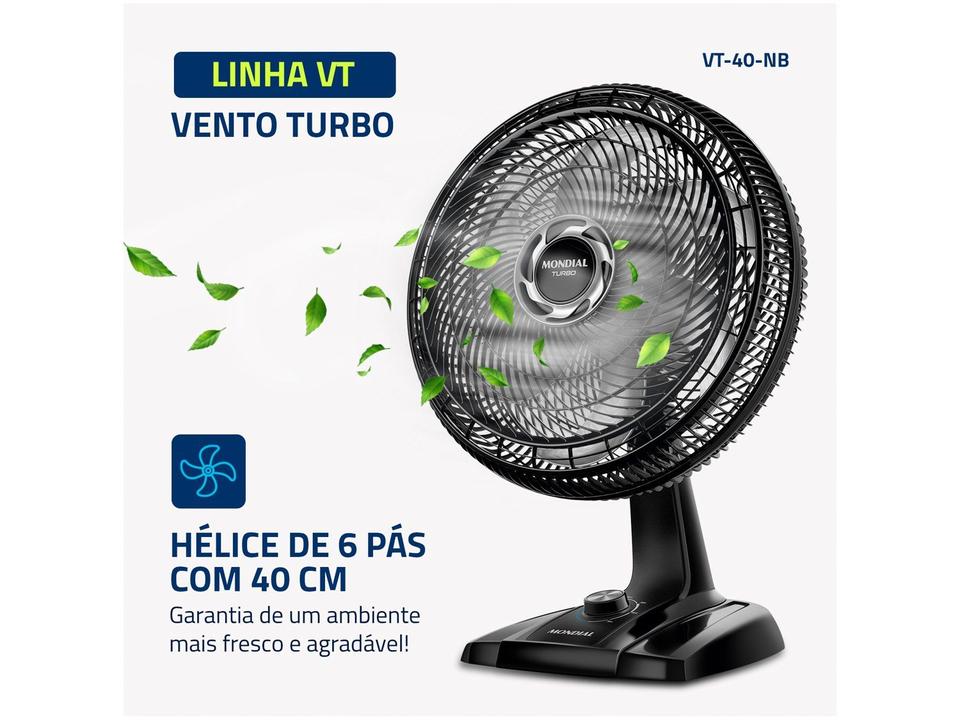 Ventilador de Mesa Mondial Turbo VT-40-NB - 2