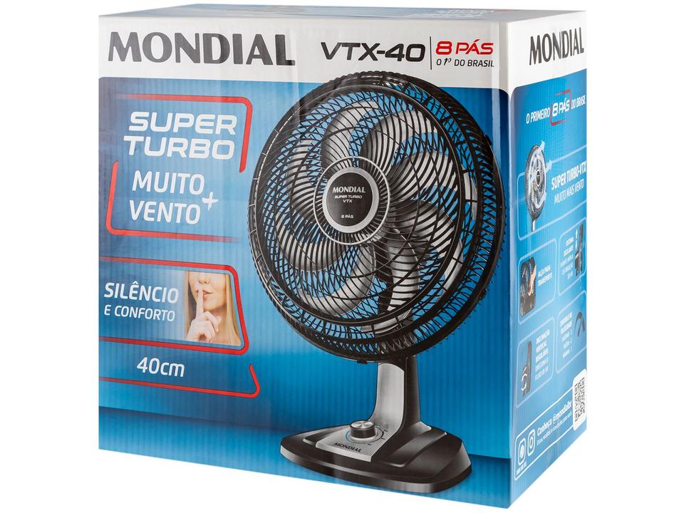 Ventilador de Mesa Mondial VTX-40-8P Turbo 40cm 3 Velocidades - 13