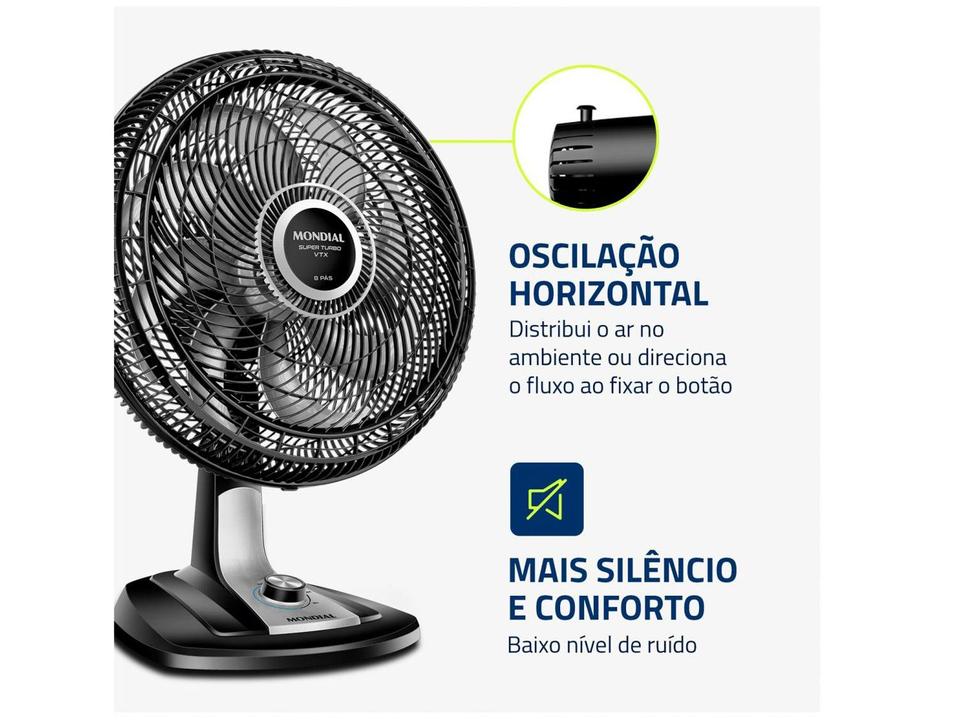 Ventilador de Mesa Mondial VTX-40-8P Turbo 40cm 3 Velocidades - 4