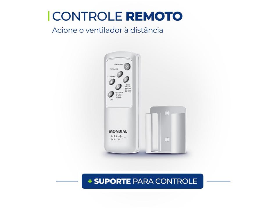 Ventilador de Teto com Controle Remoto Mondial - Maxi Air VTE-02 3 Pás 3 Velocidades Branco - 220 V - 5