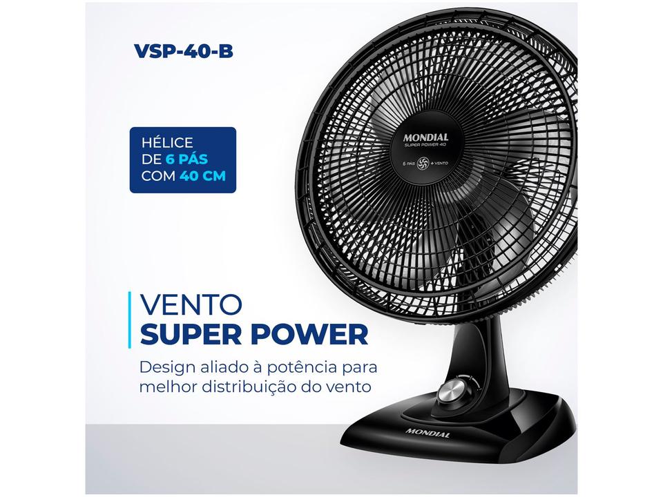 Ventilador Mondial Super Power 40cm 6 Pas 3 Velocidades 140W - 110 V - 2