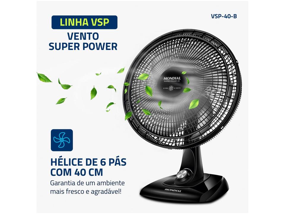 Ventilador Mondial Super Power 40cm 6 Pas 3 Velocidades 140W - 2