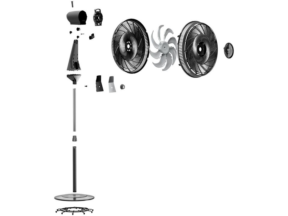 Ventilador Wap de Coluna Flow Turbo 50cm 8 Pás 3 Velocidades Preto e Cinza - 16