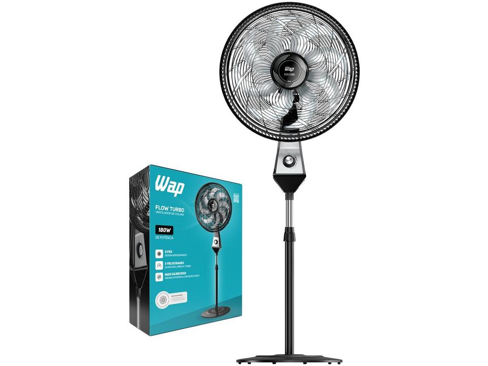 Ventilador Wap de Coluna Flow Turbo 50cm 8 Pás 3 Velocidades Preto e Cinza - 21