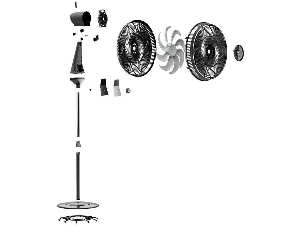 Ventilador Wap Flow Turbo 50cm 8 Pás 3 Velocidades Preto e Cinza - 16