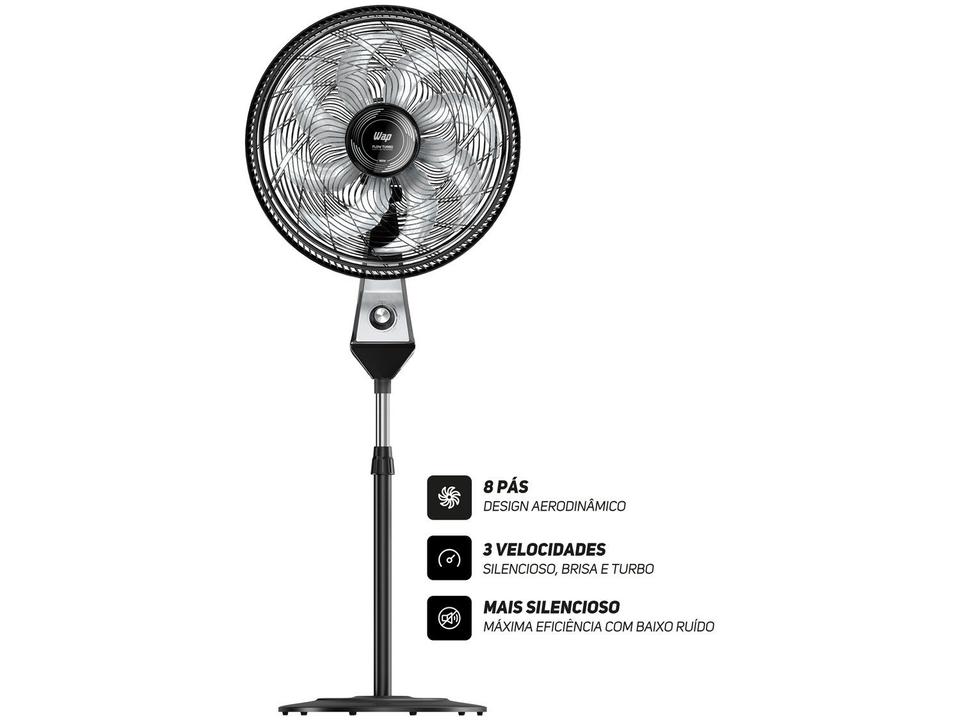 Ventilador Wap Flow Turbo 50cm 8 Pás 3 Velocidades Preto e Cinza - 17