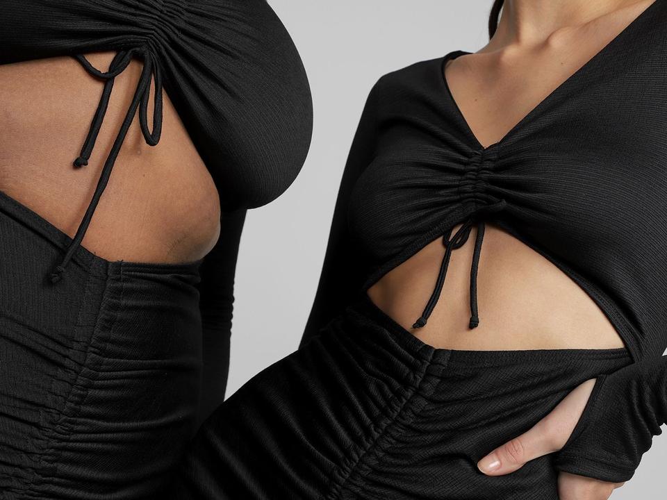 Vestido Vista Magalu x Letticia Munniz Midi Cut Out Manga Longa - 2