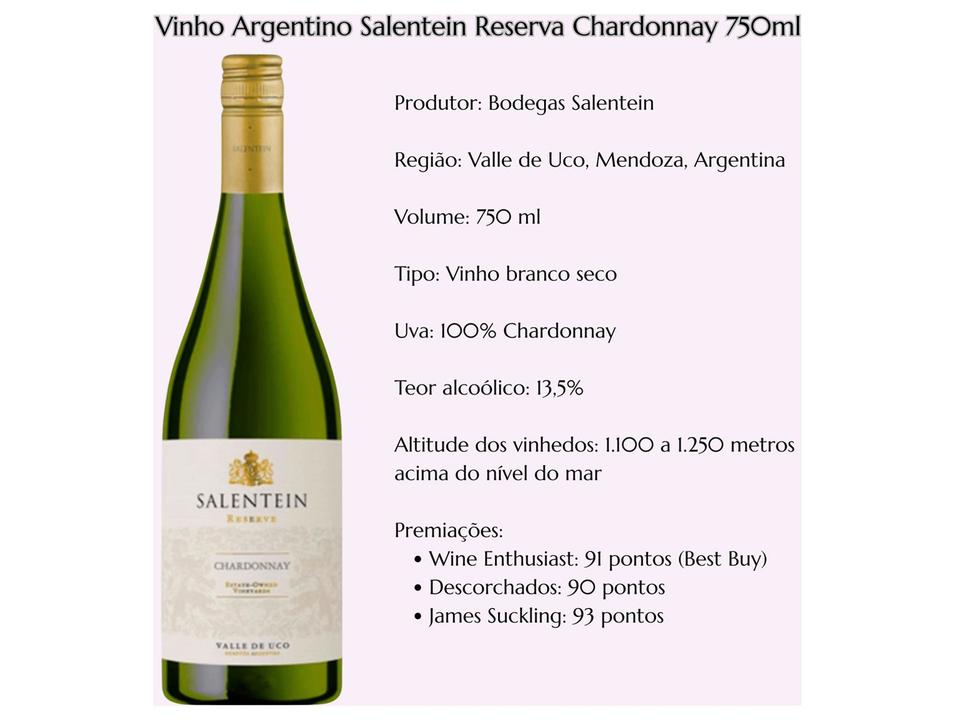 Vinho Branco Seco Salentein Reserva Argentina 750ml - 2
