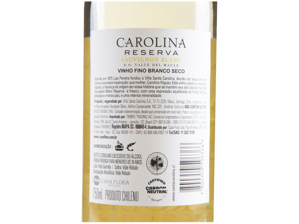 Vinho Branco Seco Santa Carolina Reserva Sauvignon Blanc Chile 750ml - 7